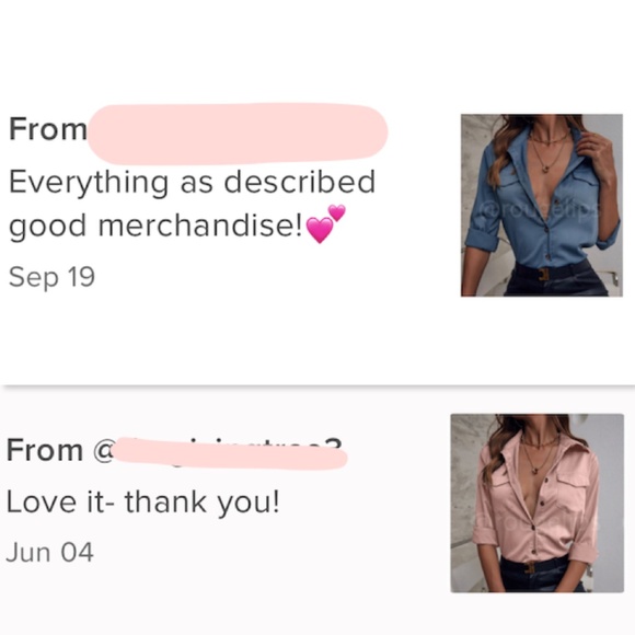 Pink Casual Button Up / Down Shirt Collar, V-Neck Button Front Long Sleeve - Picture 6 of 6